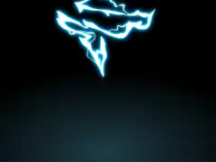 Blue lightning bolt strike