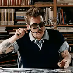Johnny Depp with magnifying glass