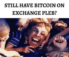 Still have bitcoin on exchange pleb