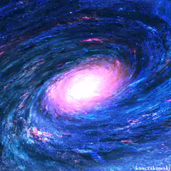 Swirling blue and pink galaxy
