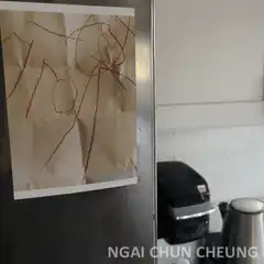 Stick figure drawn on glass