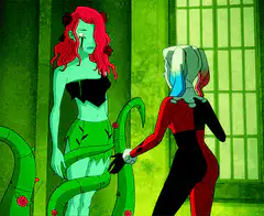Harley Quinn hugs Poison Ivy