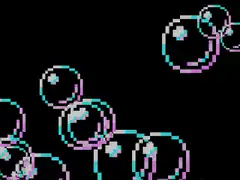 pixel art bubbles floating