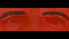 Red eyes with lightning bolts