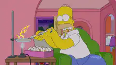 Homer Simpson injects donuts