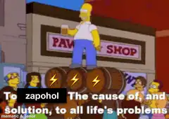 Homer on barrels zapohol meme