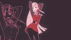 Zero Two dancing with sketch