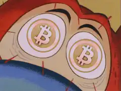 Bitcoin eyes cartoon