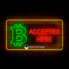 Bitcoin Accepted Here Neon Sign