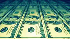 Rows of hundred dollar bills