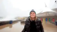 Man gets blasted by a giant wave