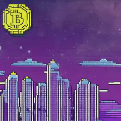 Pixel Art Bitcoin Cityscape