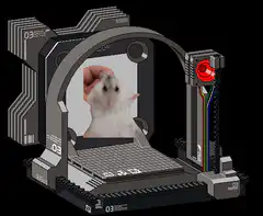 3D printer printing a cat