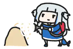 anime girl vacuuming sand