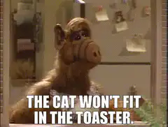 ALF The Cat Won't Fit In The Toaster