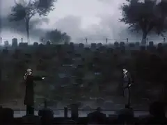 Spike and Vicious in the graveyard
