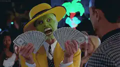 The Mask holding cash