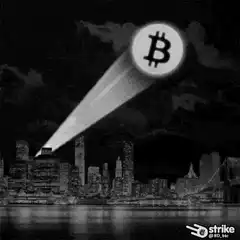 Bitcoin meteor over city