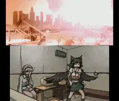 This is fine dog with wolf girl