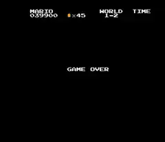 Game Over screens from various retro games