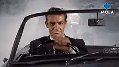 Sean Connery driving a car