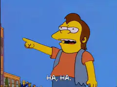 Nelson Muntz laughing and pointing