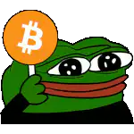 Pepe holding Bitcoin sign