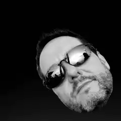 Man with laser eyes