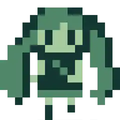 pixel art green alien