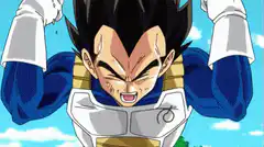 Vegeta transforms into Super Saiyan Blue