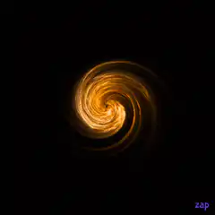 Spinning orange light spiral