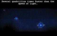 Two stars colliding several quadrillion times faster than light
