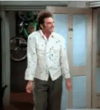 Elaine's Dad dancing in the doorway