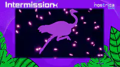 Purple Ostrich Silhouette Dancing