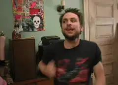 Charlie Day dancing in his room