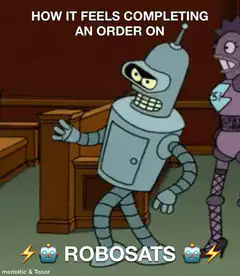 Bender walking away smugly Robosats