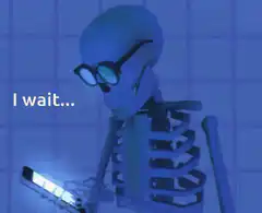 Skeleton waiting on phone