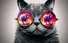 Cat with Dodo Crypto Glasses