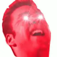 red man with glowing eyes