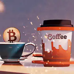 Bitcoin and Coffee Cup