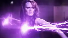 Woman shoots purple lightning blast