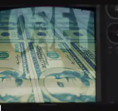 Skeleton on money screen