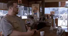 John Goodman finishing his coffee