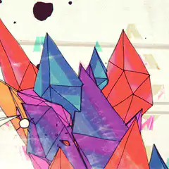 Colorful geometric crystal cluster animation