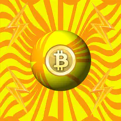 Bitcoin coin on psychedelic background