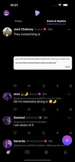Twitter screenshot with lightning bolt animation