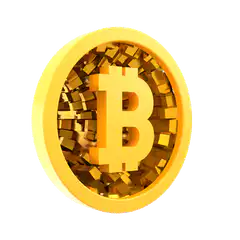 3D Bitcoin Coin Rotating