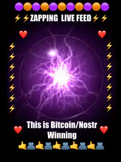 Zapping Live Feed Bitcoin Nostr Winning