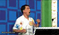 Man getting hit by confetti