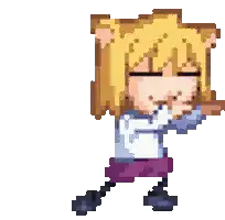 pixel art girl dabbing